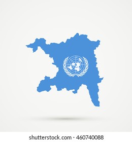 Map of  canton (country subdivision) of Aargau, Switzerland in United Nations flag colors