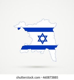Map of  canton (country subdivision) of Aargau, Switzerland in Israel flag colors