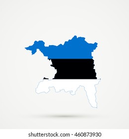 Map of  canton (country subdivision) of Aargau, Switzerland in Estonia flag colors