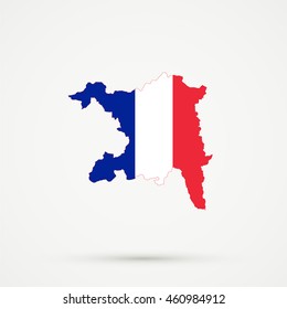 Map of canton (country subdivision) of Aargau, Switzerland in France flag colors