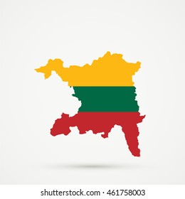 Map of canton (country subdivision) of Aargau, Switzerland in Lithuania flag colors