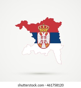 Map of canton (country subdivision) of Aargau, Switzerland in Serbia flag colors