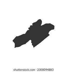 Karte des Kantons Neuchâtel. Silhouette-Karte des Kantons Neuchâtel der Schweiz. Stadtplan Neuchâtel
