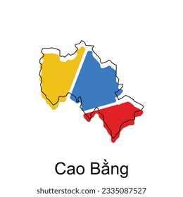 Map of Cao Bang modern outline High detailed illustration map, World map country vector illustration template