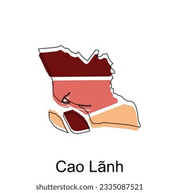 Map of Cao Lanh modern outline High detailed illustration map, World map country vector illustration template