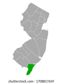 Mapa de Cabo de Mayo en Nueva Jersey en blanco