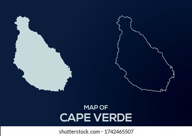 Map of  Cape Verde. Abstract design, vector illustration by using adobe illustrator.  Cape Verde isolated map.  Cape Verde Outline map. Editable Map design.