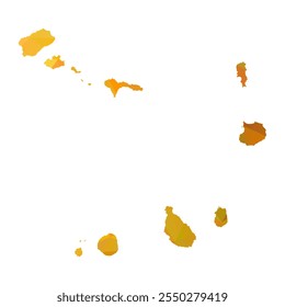 Map of Cape Verde - Gold Polygonal Design For Your. Vector illustration eps 10.