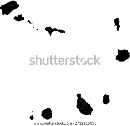 Map of Cape Verde islands in silhouette