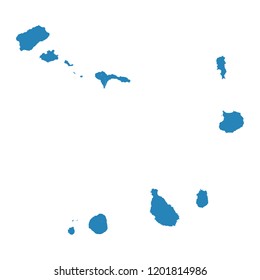 Map of Cape Verde from Polygonal wire frame low poly mesh,Cape Verde map Vector Illustration EPS10.