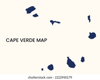 Map of Cape Verde, Solid Map of Cape Verde, Cape Verde vector Illustration, Map of Cape Verde with Colour. 