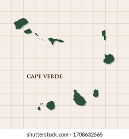 Map of Cape Verde vector design template