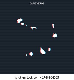 Map of Cape Verde Vector Design Template On Dark Background.