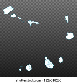 Map of Cape Verde. Vector illustration on transparent background. Items are placed on separate layers and editable. Vector illustration eps 10.