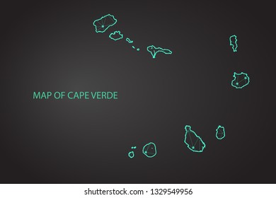 Map of Cape Verde - vector illustration - Vector