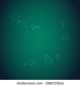 Map of Cape Verde-Wire frame 3D mesh polygonal network line, design sphere, dot and structure. Vector illustration eps 10.