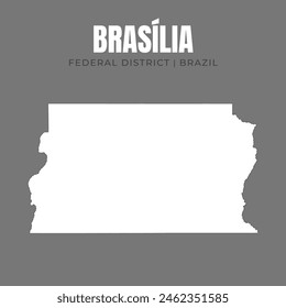 Map of Brasília, capital of Brazil, location of the National Congress and the Presidency of the Republic