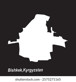 map of capital city bishkek kyrgyzstan vector illustration symbol design