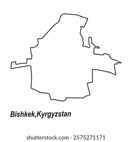 map of capital city bishkek kyrgyzstan vector illustration symbol design