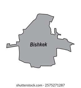 map of capital city bishkek kyrgyzstan vector illustration symbol design