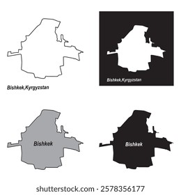 map of capital city bishkek kyrgyzstan vector illustration symbol design