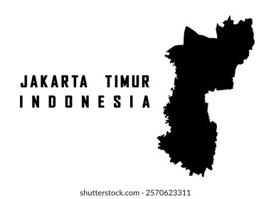 MAP OF THE CAPITAL CITY OF INDONESIA, JAKARTA. IN BLACK. JAKARTA TIMUR, EAST JAKARTA, INDONESIA VECTOR MAP.