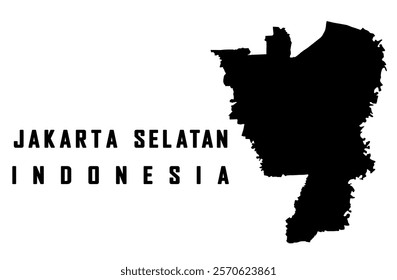 MAP OF THE CAPITAL CITY OF INDONESIA, JAKARTA. IN BLACK. JAKARTA SELATAN, SOUTH JAKARTA, INDONESIA VECTOR MAP.