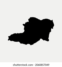 Map Of Capital District - Venezuela Outline Silhouette Vector Illustration
