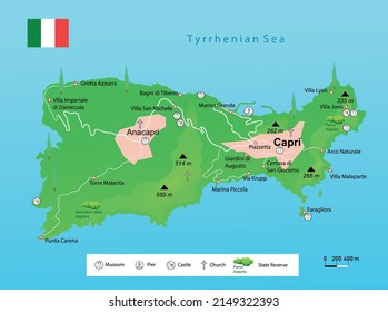 Mapa de la isla Capri (Italia)