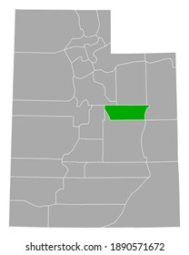 Karte von Kohlenstoff in Utah auf weiß