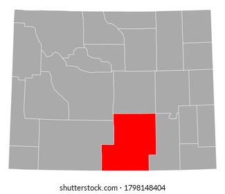 Map of Carbon in Wyoming on white