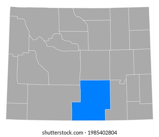 Map of Carbon in Wyoming on white