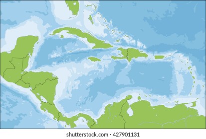 Map of Caribbean