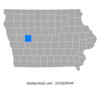 Map of Carroll in Iowa on white