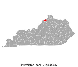 Mapa de Carroll en Kentucky en blanco