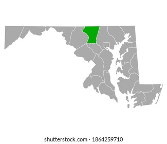 Map of Carroll in Maryland on white