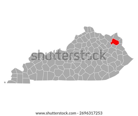 Map of Carter in Kentucky on white