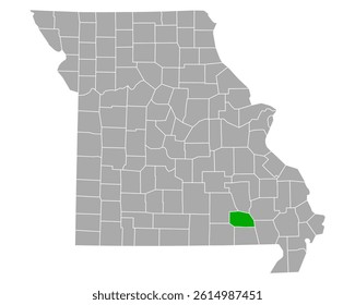 Map of Carter in Missouri on white