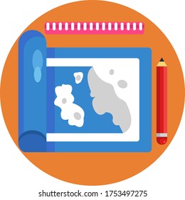 Map cartography vector illustration icon
