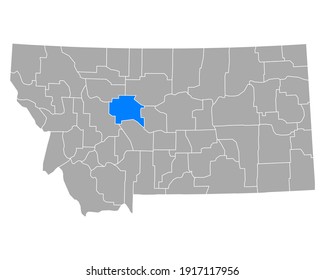 Map of Cascade in Montana on white