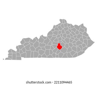 Map of Casey in Kentucky on white