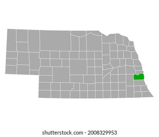 Map of Cass in Nebraska on white