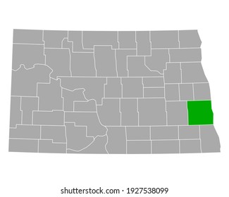 Mapa de Cass en Dakota del Norte en blanco