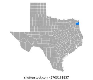 Mapa de Cass en Texas en blanco