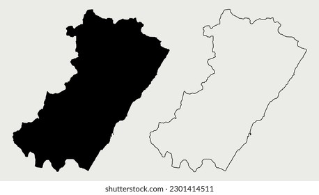 Map of Castellon - Valencian Community - Spain region outline silhouette graphic element Illustration template design
