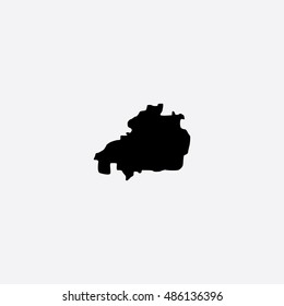 Map of Castelo Branco Vector Illustration