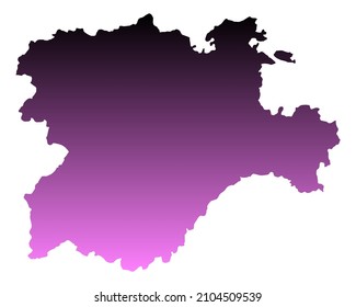 Karte von Kastilien und León als Vektorgrafik