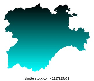 Karte von Kastilien und León als Vektorgrafik