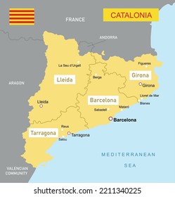 Vektorgrafik der Katalonien in Spanien