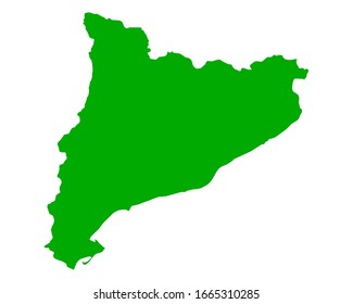 Map of Catalonia as vector illustration